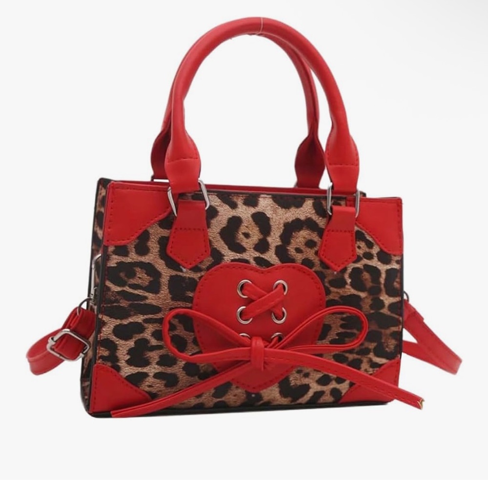 🆕 Women's Leopard Print Top Handle Satchel Clutch Purse